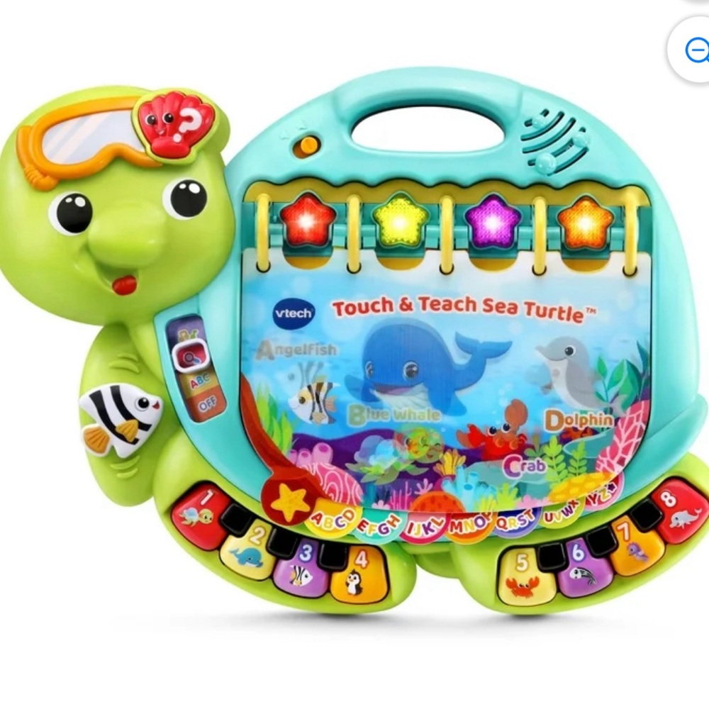 VTech Touch & Teach Sea Turtle - Light Green Interactive Learning Toy